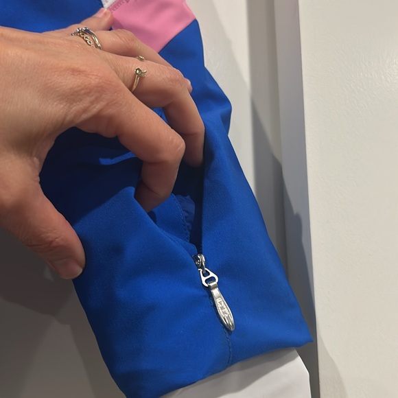 Obermeyer Girls' Ski Jacket | Size 7 | Blue and Pink - Picture 7 of 12